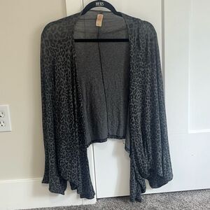 ZARA leopard print asymmetrical cardigan